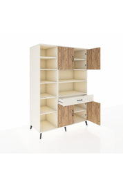 Kronos Dolap 10 Raflı Tek Çekmeceli 4 Kapaklı 132x59x195 Aytaşı-Çam/Aytaşı