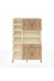 Kronos Dolap 10 Raflı Tek Çekmeceli 4 Kapaklı 132x59x195 Aytaşı-Çam/Çam