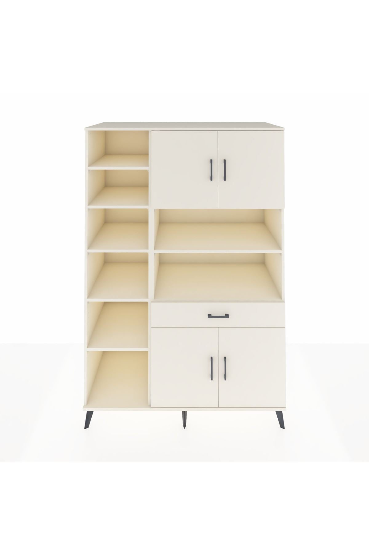 Kronos Dolap 10 Raflı Tek Çekmeceli 4 Kapaklı 132x59x195 Aytaşı-Aytaşı/Aytaşı