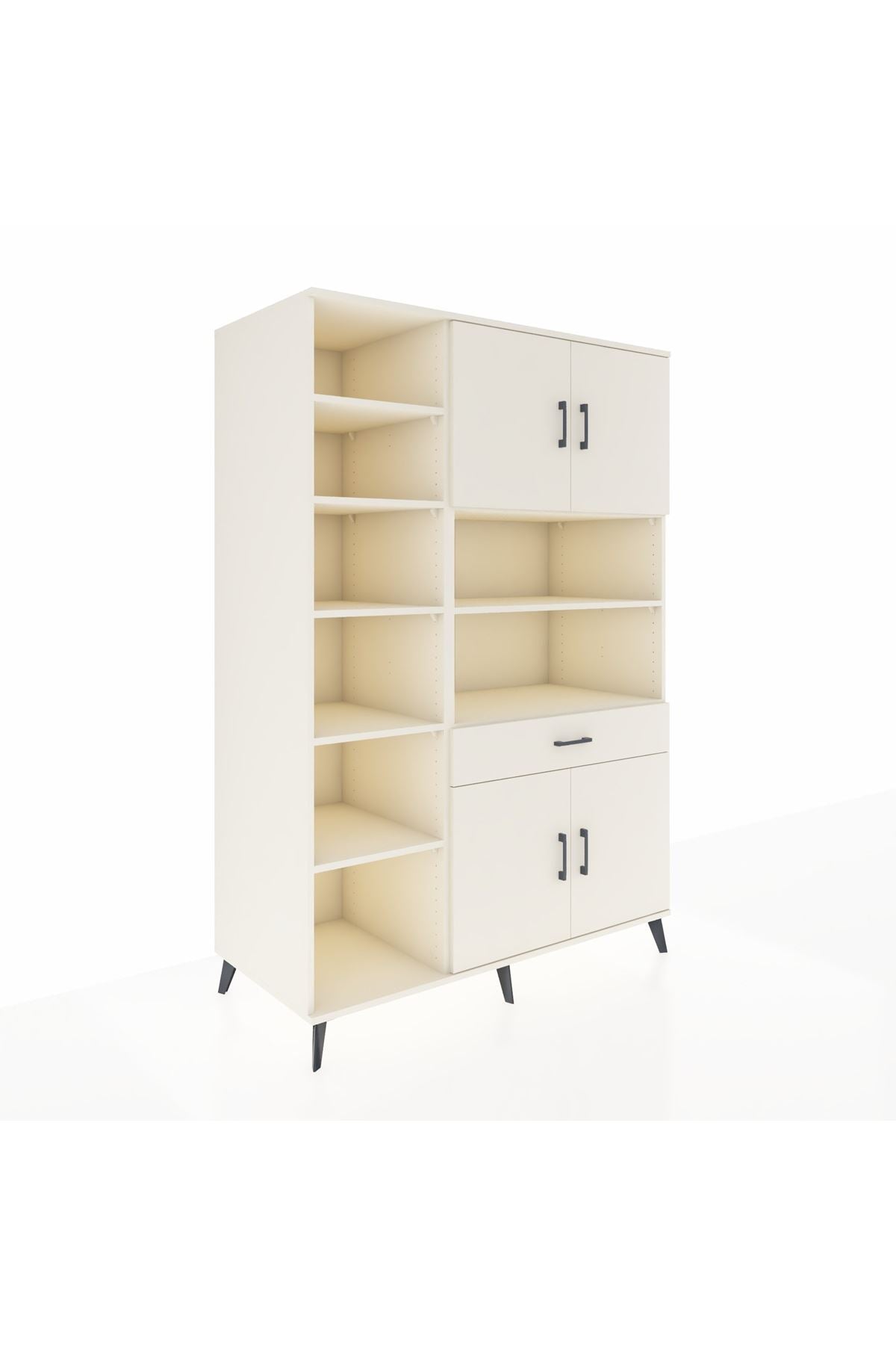 Kronos Dolap 10 Raflı Tek Çekmeceli 4 Kapaklı 132x59x195 Aytaşı-Aytaşı/Aytaşı