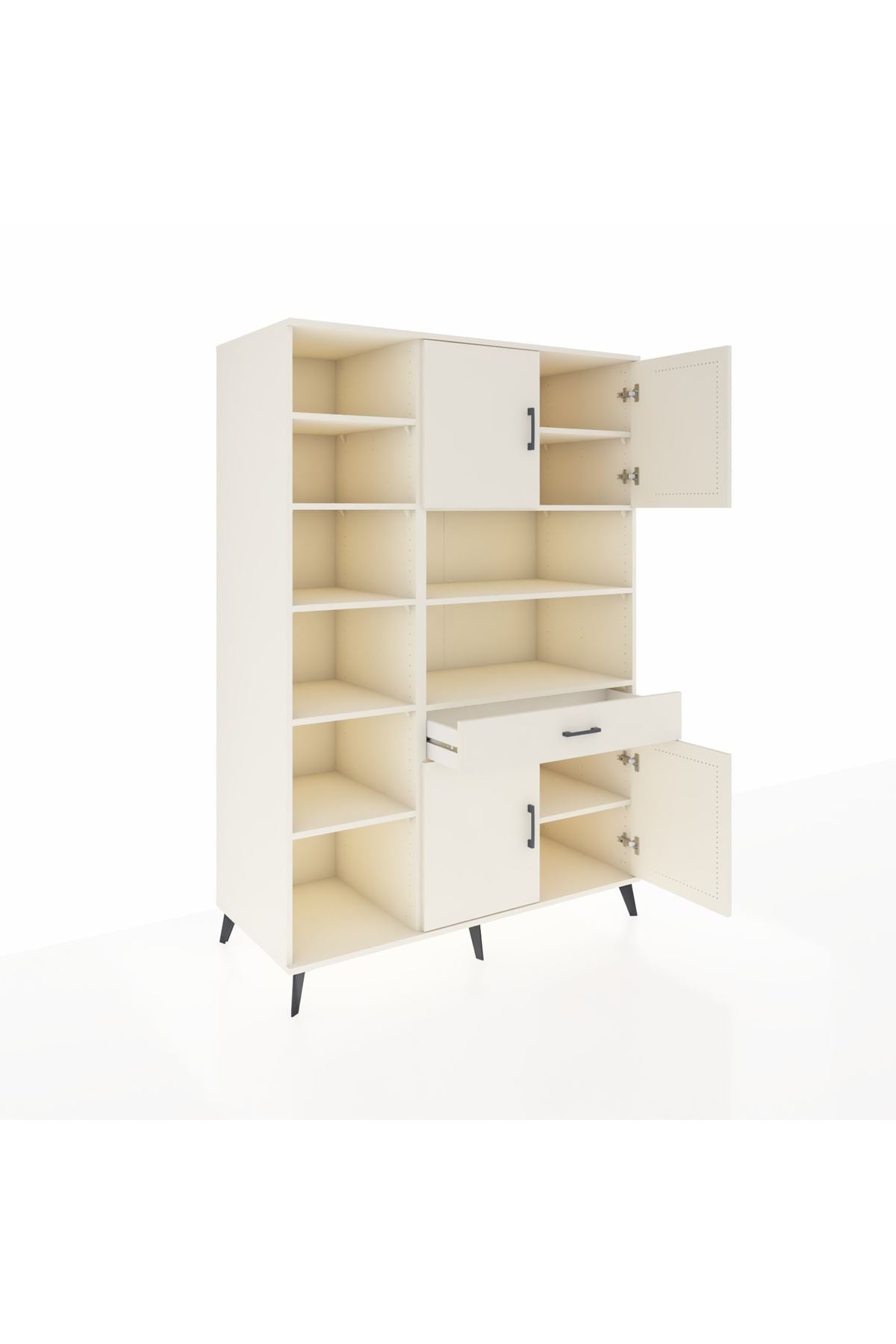 Kronos Dolap 10 Raflı Tek Çekmeceli 4 Kapaklı 132x59x195 Aytaşı-Aytaşı/Aytaşı