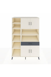 Kronos Dolap 10 Raflı Tek Çekmeceli 4 Kapaklı 132x59x195 Aytaşı-Aytaşı/Antrasit