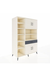 Kronos Dolap 10 Raflı Tek Çekmeceli 4 Kapaklı 132x59x195 Aytaşı-Aytaşı/Antrasit