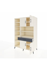 Kronos Dolap 10 Raflı Tek Çekmeceli 4 Kapaklı 132x59x195 Aytaşı-Aytaşı/Antrasit