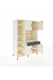 Kronos Dolap 10 Raflı Tek Çekmeceli 4 Kapaklı 132x59x195 Aytaşı-Aytaşı/Antrasit