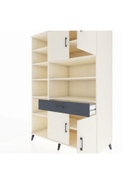 Kronos Dolap 10 Raflı Tek Çekmeceli 4 Kapaklı 132x59x195 Aytaşı-Aytaşı/Antrasit