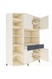 Kronos Dolap 10 Raflı Tek Çekmeceli 4 Kapaklı 132x59x195 Aytaşı-Aytaşı/Antrasit