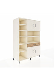 Kronos Dolap 10 Raflı Tek Çekmeceli 4 Kapaklı 132x59x195 Aytaşı-Aytaşı/Çam