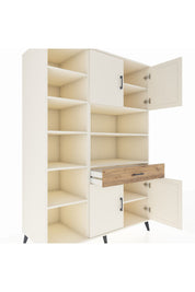 Kronos Dolap 10 Raflı Tek Çekmeceli 4 Kapaklı 132x59x195 Aytaşı-Aytaşı/Çam