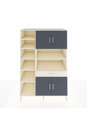 Kronos Dolap 10 Raflı Tek Çekmeceli 4 Kapaklı 132x59x195 Aytaşı-Antrasit/Aytaşı