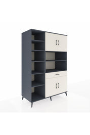 Kronos Dolap 10 Raflı Tek Çekmeceli 4 Kapaklı 132x59x195 Antrasit-Aytaşı/Aytaşı