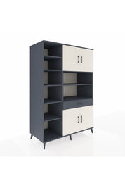 Kronos Dolap 10 Raflı Tek Çekmeceli 4 Kapaklı 132x59x195 Antrasit-Aytaşı/Antrasit