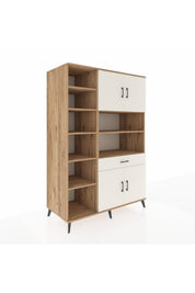 Kronos Dolap 10 Raflı Tek Çekmeceli 4 Kapaklı 132x59x195 Çam-Aytaşı/Aytaşı