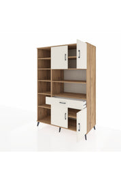 Kronos Dolap 10 Raflı Tek Çekmeceli 4 Kapaklı 132x59x195 Çam-Aytaşı/Aytaşı