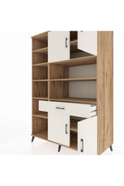 Kronos Dolap 10 Raflı Tek Çekmeceli 4 Kapaklı 132x59x195 Çam-Aytaşı/Aytaşı