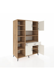 Kronos Dolap 10 Raflı Tek Çekmeceli 4 Kapaklı 132x59x195 Çam-Aytaşı/Aytaşı