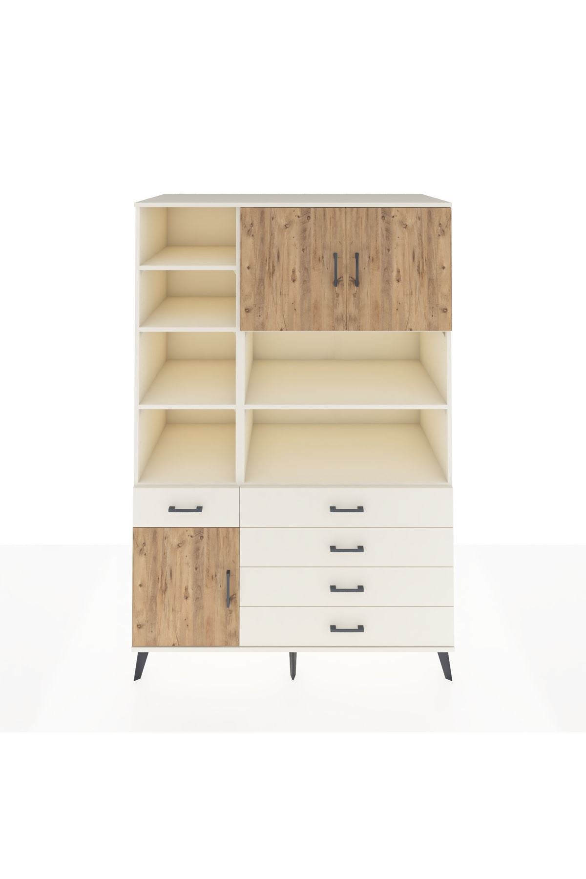 Kronos Dolap 9 Raflı 5 Çekmeceli 3 Kapaklı 132x59x195 Aytaşı-Çam/Aytaşı