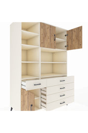 Kronos Dolap 9 Raflı 5 Çekmeceli 3 Kapaklı 132x59x195 Aytaşı-Çam/Aytaşı