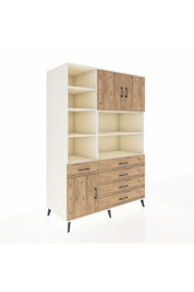 Kronos Dolap 9 Raflı 5 Çekmeceli 3 Kapaklı 132x59x195 Aytaşı-Çam/Çam