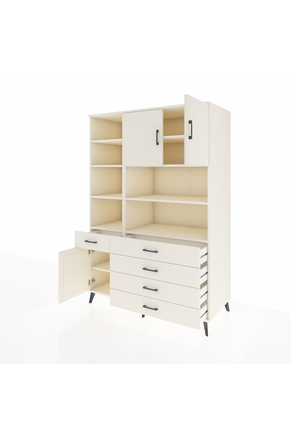 Kronos Dolap 9 Raflı 5 Çekmeceli 3 Kapaklı 132x59x195 Aytaşı-Aytaşı/Aytaşı