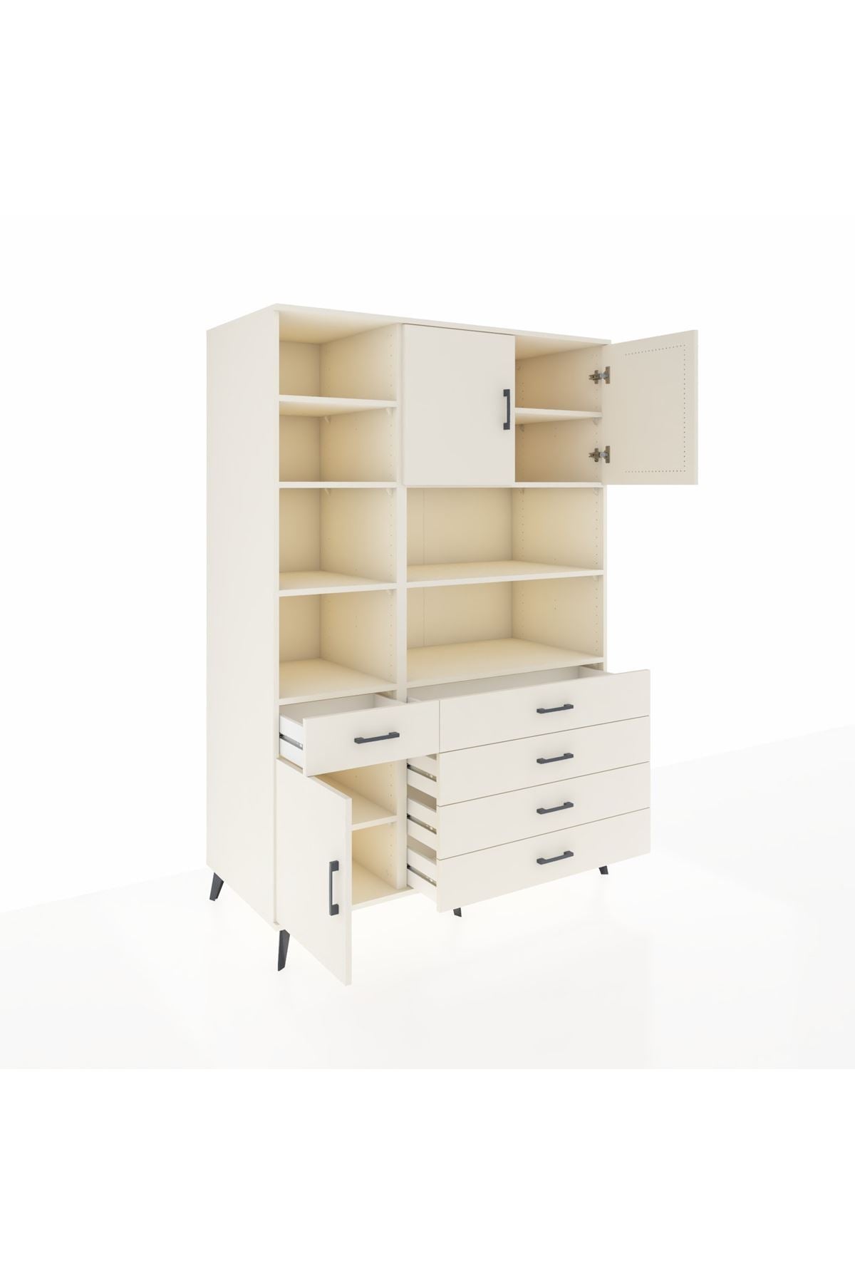 Kronos Dolap 9 Raflı 5 Çekmeceli 3 Kapaklı 132x59x195 Aytaşı-Aytaşı/Aytaşı