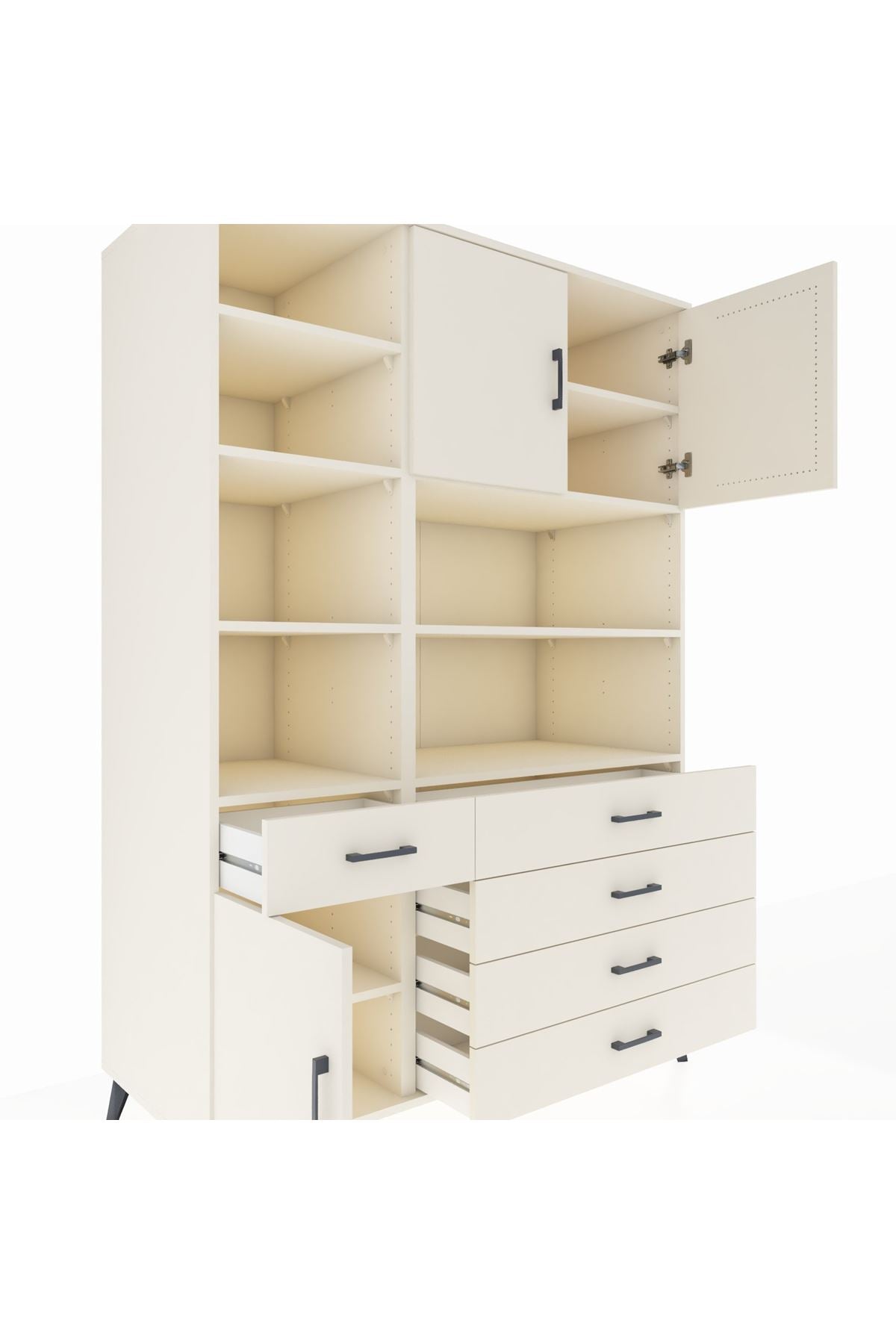 Kronos Dolap 9 Raflı 5 Çekmeceli 3 Kapaklı 132x59x195 Aytaşı-Aytaşı/Aytaşı