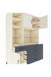 Kronos Dolap 9 Raflı 5 Çekmeceli 3 Kapaklı 132x59x195 Aytaşı-Aytaşı/Antrasit