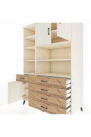Kronos Dolap 9 Raflı 5 Çekmeceli 3 Kapaklı 132x59x195 Aytaşı-Aytaşı/Çam