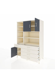 Kronos Dolap 9 Raflı 5 Çekmeceli 3 Kapaklı 132x59x195 Aytaşı-Antrasit/Aytaşı