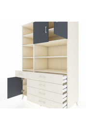 Kronos Dolap 9 Raflı 5 Çekmeceli 3 Kapaklı 132x59x195 Aytaşı-Antrasit/Aytaşı