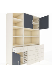 Kronos Dolap 9 Raflı 5 Çekmeceli 3 Kapaklı 132x59x195 Aytaşı-Antrasit/Aytaşı