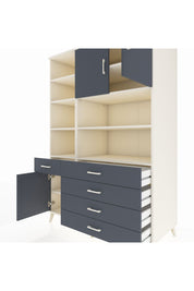 Kronos Dolap 9 Raflı 5 Çekmeceli 3 Kapaklı 132x59x195 Aytaşı-Antrasit/Antrasit