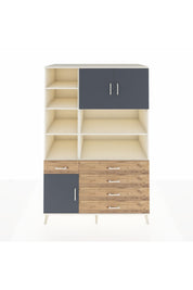 Kronos Dolap 9 Raflı 5 Çekmeceli 3 Kapaklı 132x59x195 Aytaşı-Antrasit/Çam