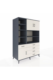 Kronos Dolap 9 Raflı 5 Çekmeceli 3 Kapaklı 132x59x195 Antrasit-Aytaşı/Aytaşı