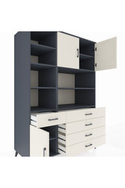 Kronos Dolap 9 Raflı 5 Çekmeceli 3 Kapaklı 132x59x195 Antrasit-Aytaşı/Aytaşı