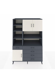 Kronos Dolap 9 Raflı 5 Çekmeceli 3 Kapaklı 132x59x195 Antrasit-Aytaşı/Antrasit