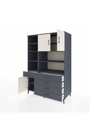 Kronos Dolap 9 Raflı 5 Çekmeceli 3 Kapaklı 132x59x195 Antrasit-Aytaşı/Antrasit