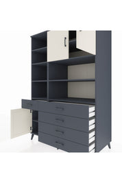 Kronos Dolap 9 Raflı 5 Çekmeceli 3 Kapaklı 132x59x195 Antrasit-Aytaşı/Antrasit