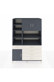 Kronos Dolap 9 Raflı 5 Çekmeceli 3 Kapaklı 132x59x195 Antrasit-Antrasit/Aytaşı