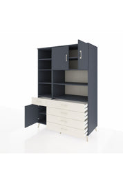 Kronos Dolap 9 Raflı 5 Çekmeceli 3 Kapaklı 132x59x195 Antrasit-Antrasit/Aytaşı