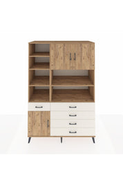 Kronos Dolap 9 Raflı 5 Çekmeceli 3 Kapaklı 132x59x195 Çam-Çam/Aytaşı