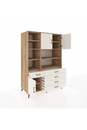 Kronos Dolap 9 Raflı 5 Çekmeceli 3 Kapaklı 132x59x195 Çam-Aytaşı/Aytaşı