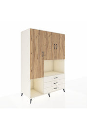 Kronos Dolap 6 Raflı 3 Çekmeceli 3 Kapaklı 132x59x195 Aytaşı-Çam/Aytaşı