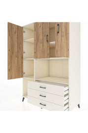 Kronos Dolap 6 Raflı 3 Çekmeceli 3 Kapaklı 132x59x195 Aytaşı-Çam/Aytaşı