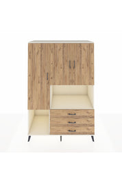 Kronos Dolap 6 Raflı 3 Çekmeceli 3 Kapaklı 132x59x195 Aytaşı-Çam/Çam