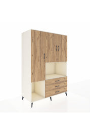 Kronos Dolap 6 Raflı 3 Çekmeceli 3 Kapaklı 132x59x195 Aytaşı-Çam/Çam