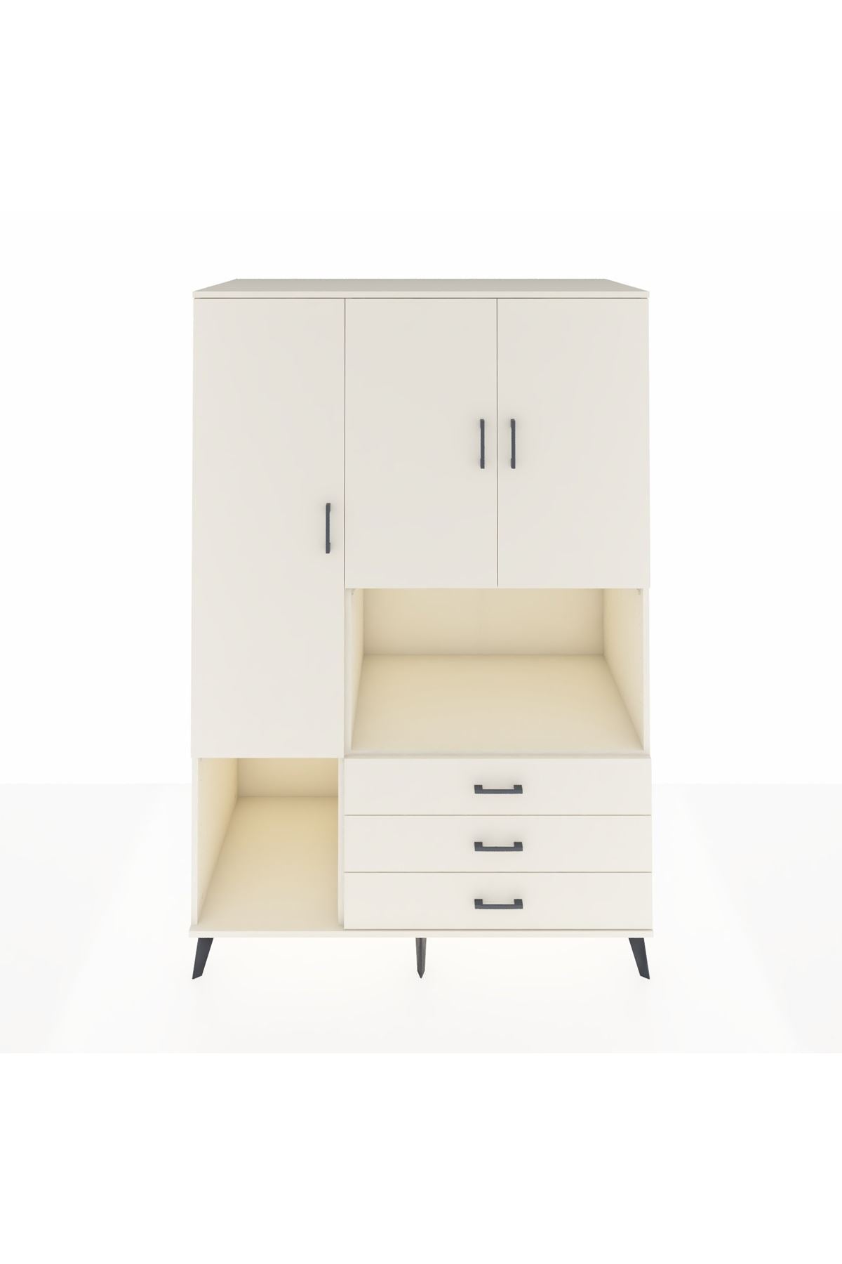 Kronos Dolap 6 Raflı 3 Çekmeceli 3 Kapaklı 132x59x195 Aytaşı-Aytaşı/Aytaşı