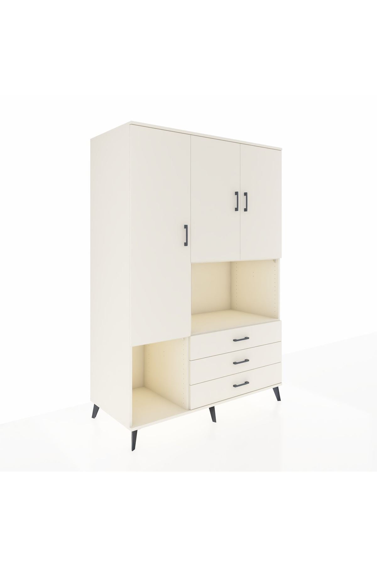 Kronos Dolap 6 Raflı 3 Çekmeceli 3 Kapaklı 132x59x195 Aytaşı-Aytaşı/Aytaşı