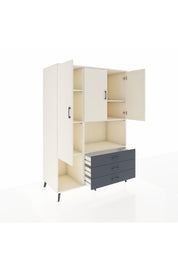 Kronos Dolap 6 Raflı 3 Çekmeceli 3 Kapaklı 132x59x195 Aytaşı-Aytaşı/Antrasit