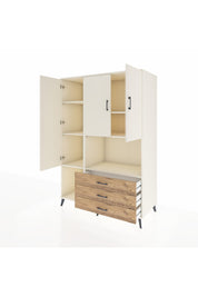 Kronos Dolap 6 Raflı 3 Çekmeceli 3 Kapaklı 132x59x195 Aytaşı-Aytaşı/Çam